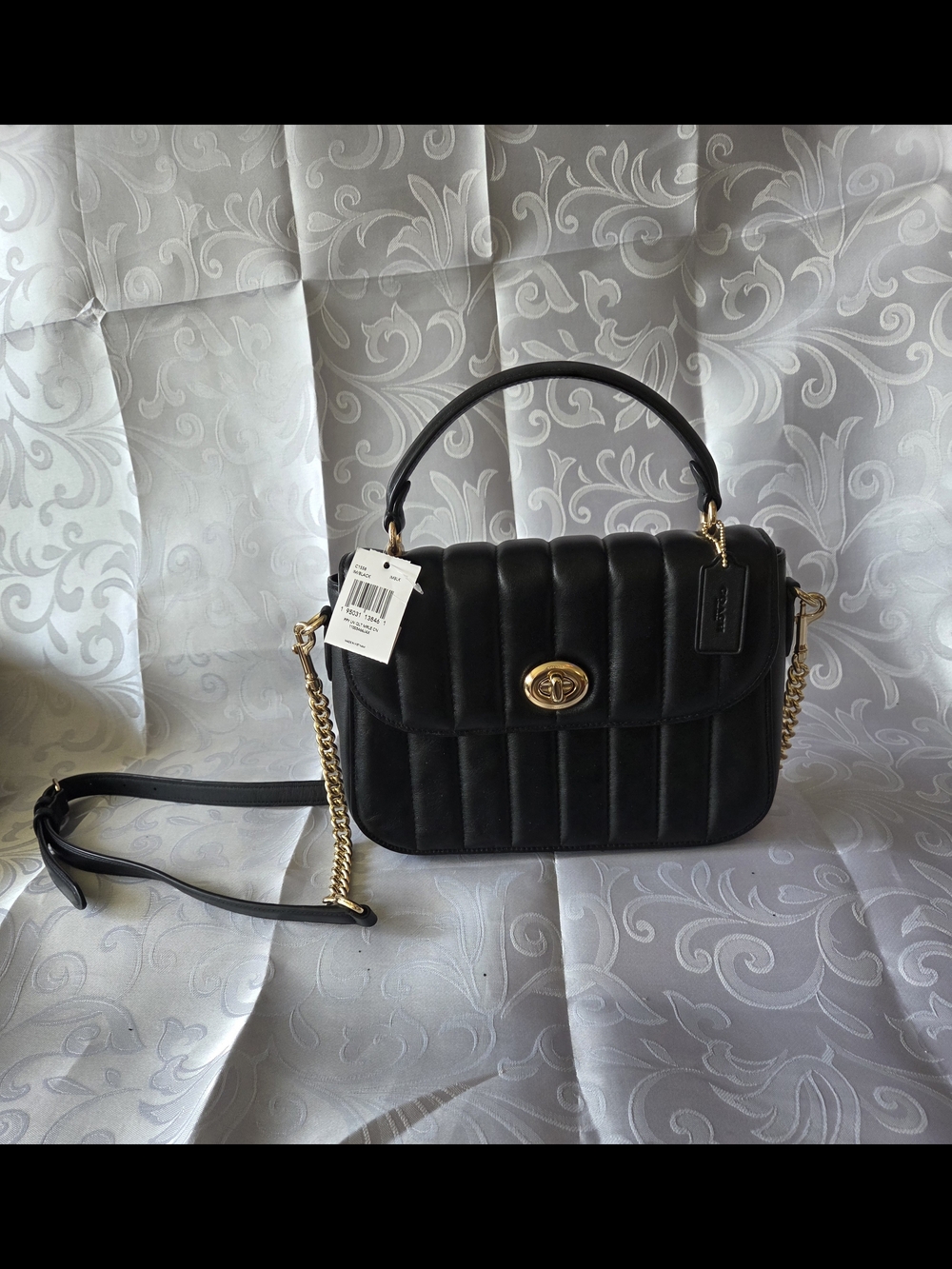Coach Black Crossbody With Detachable Leather Strap with Gold Buckle NWT - Picture 2 of 16